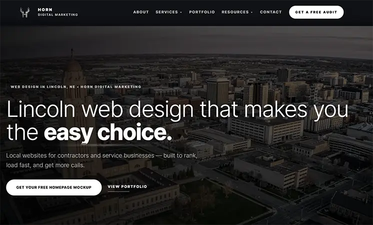 Horn Digital Marketing Homepage